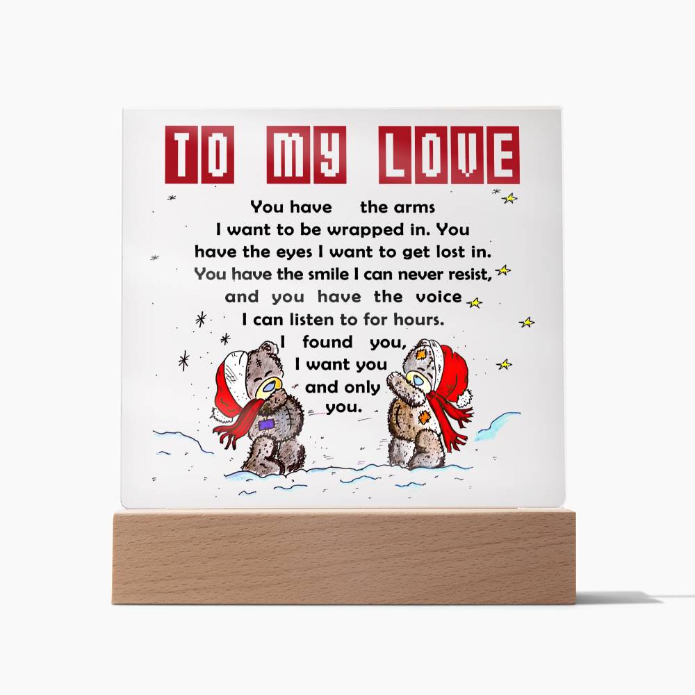 To My Love Acrylic Plaque