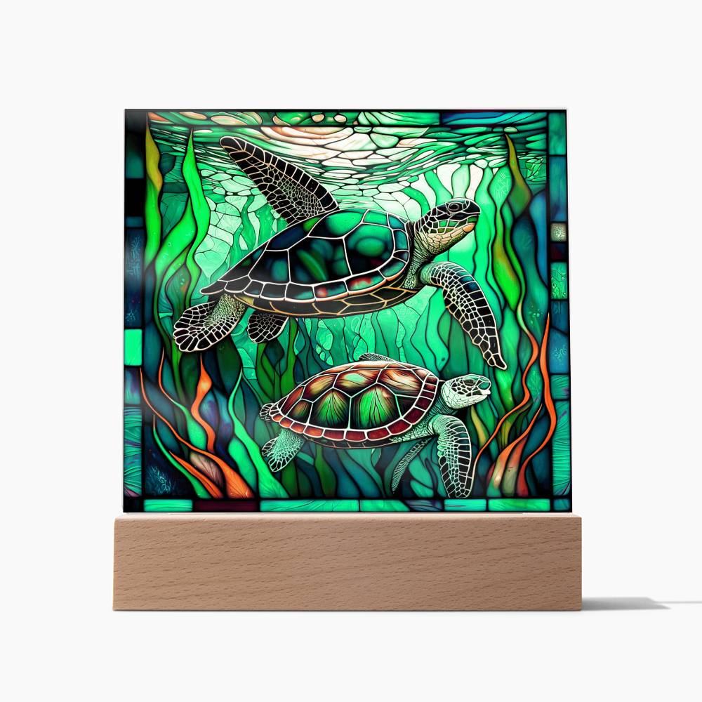 Turtle Serenity Stained Glass Designed Acrylic