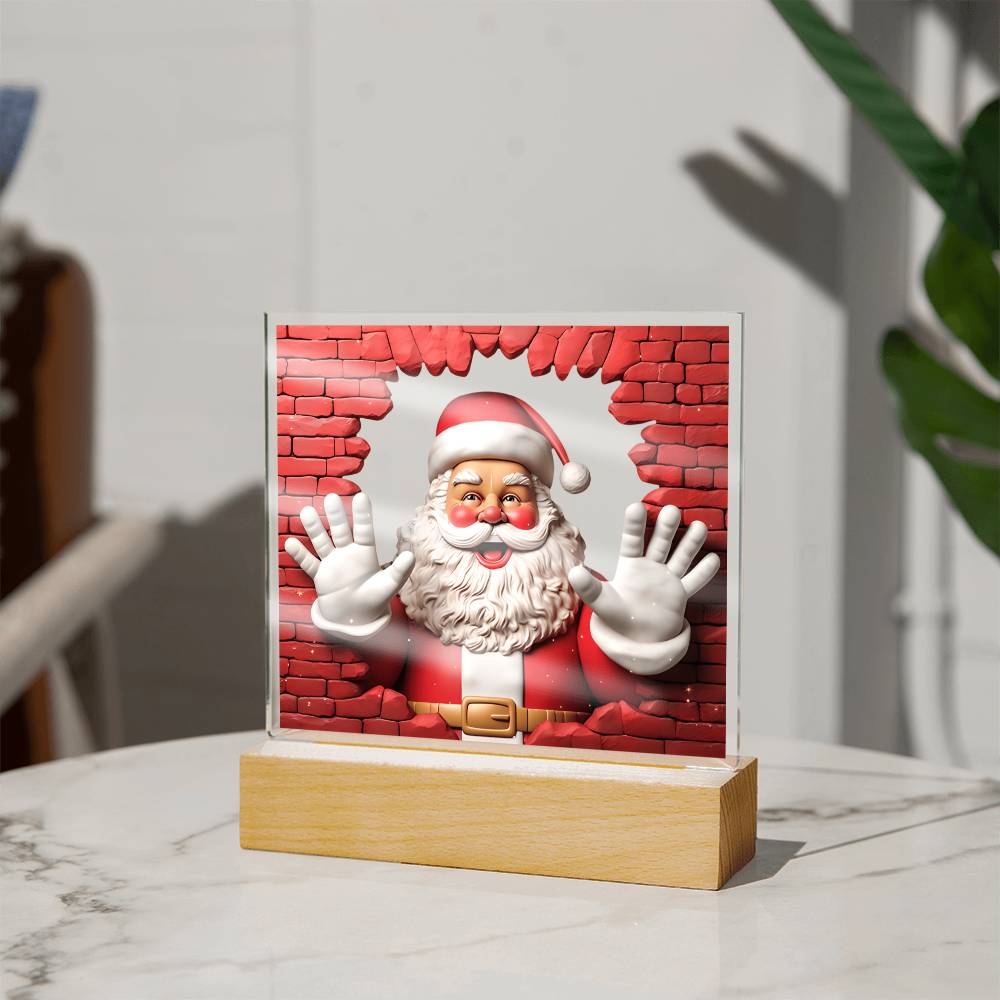 Santa Surprise Acrylic Plaque