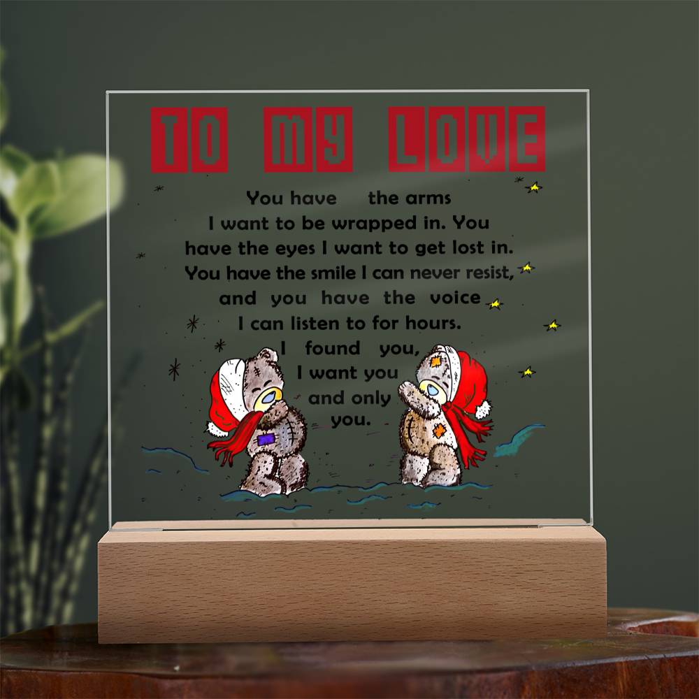 To My Love Acrylic Plaque