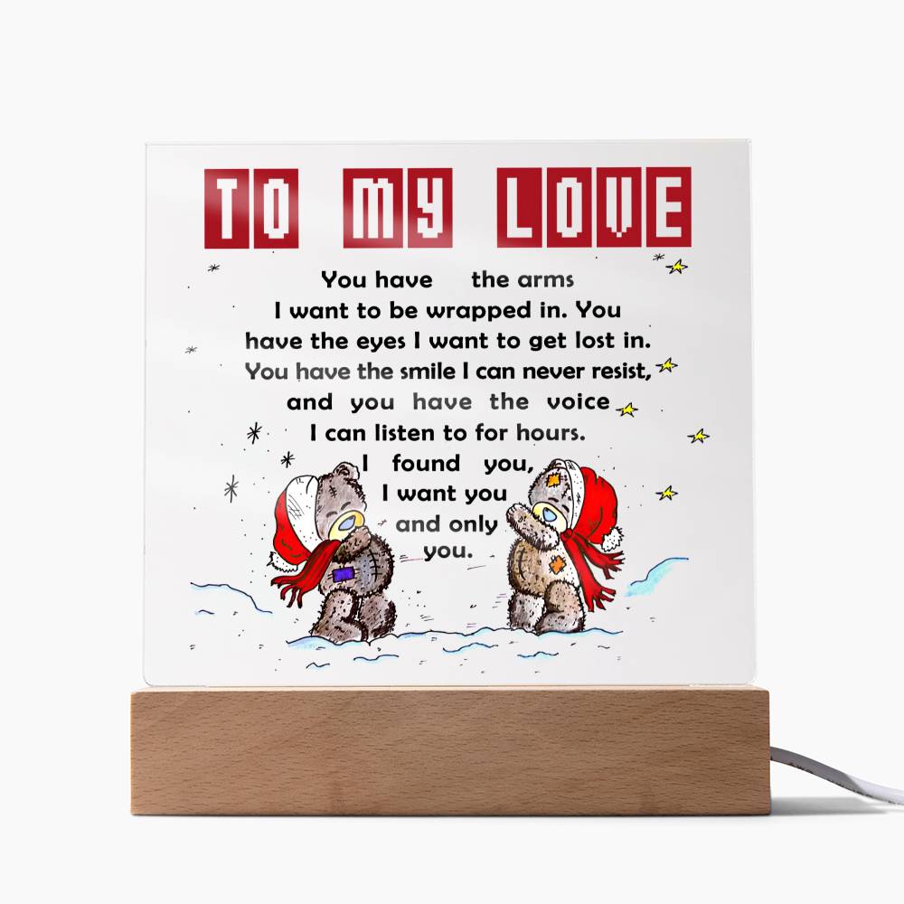 To My Love Acrylic Plaque
