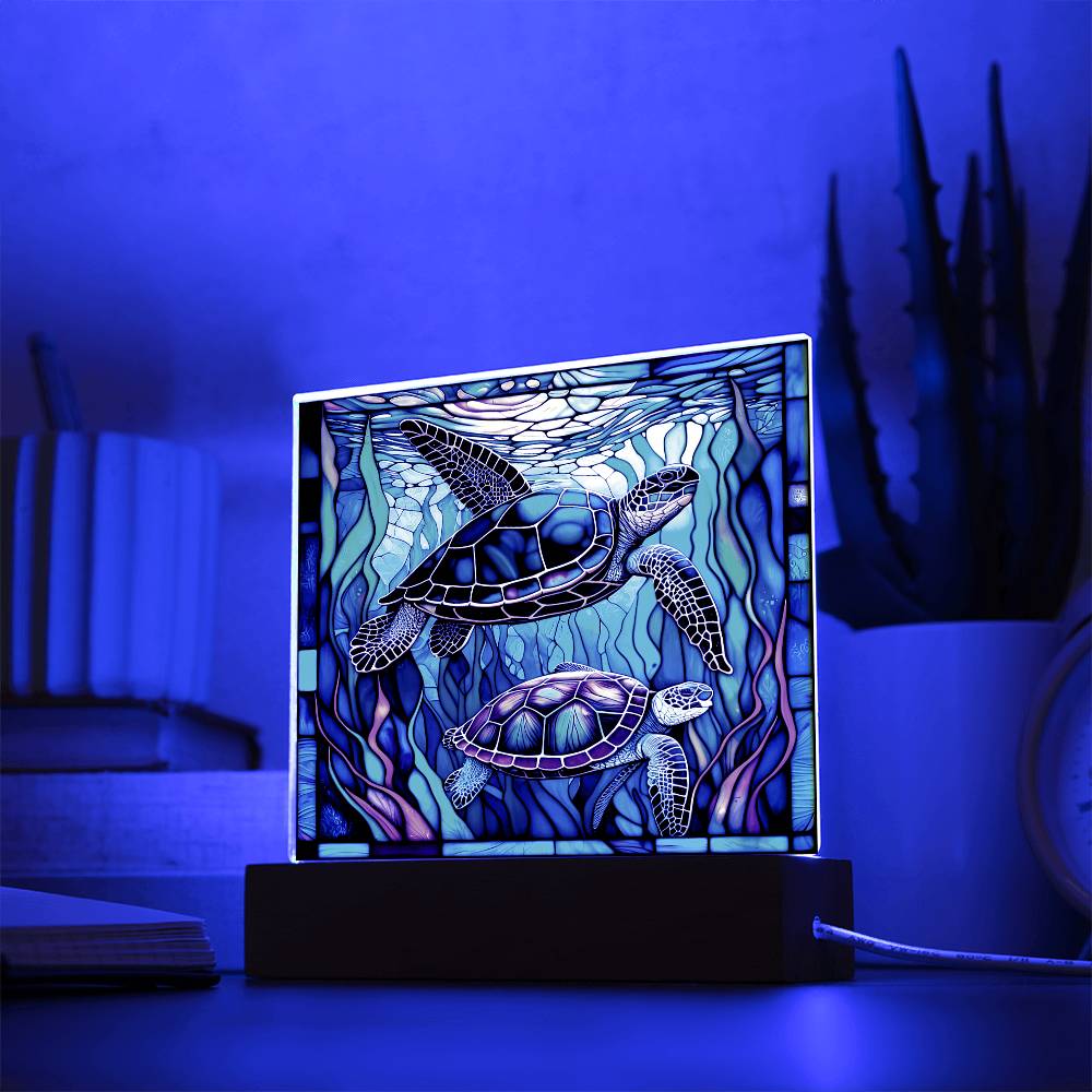 Turtle Serenity Stained Glass Designed Acrylic