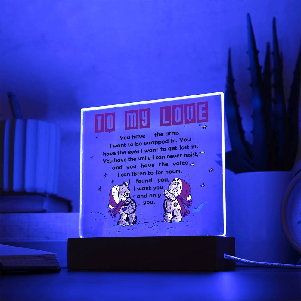 To My Love Acrylic Plaque