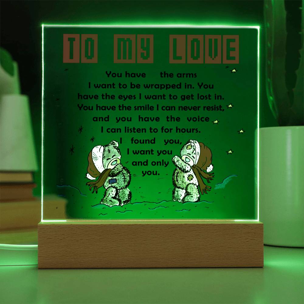 To My Love Acrylic Plaque