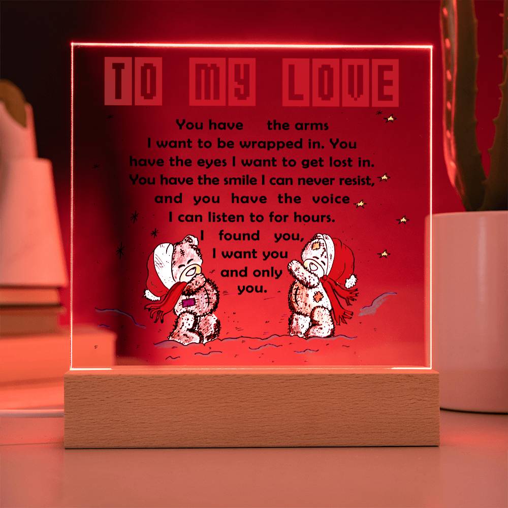 To My Love Acrylic Plaque