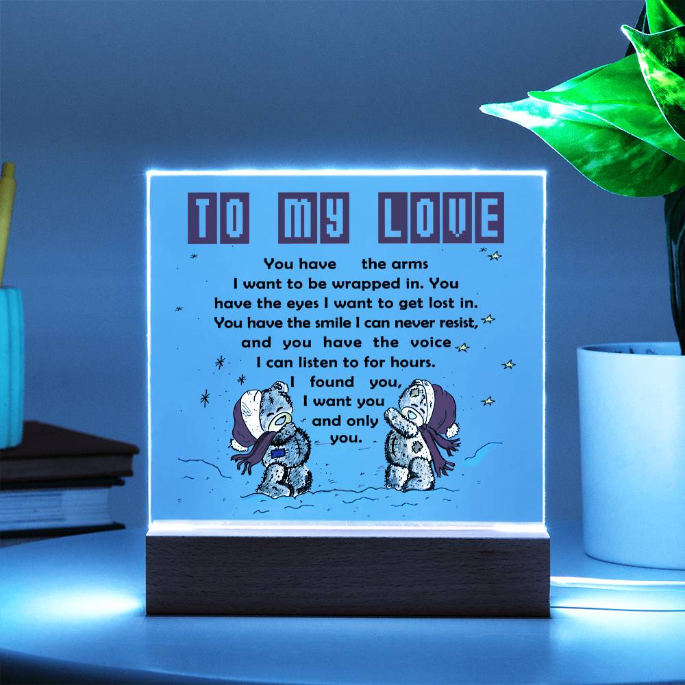 To My Love Acrylic Plaque