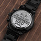 Customized Engraved Black Chronograph Watch
