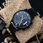 Customized Engraved Black Chronograph Watch
