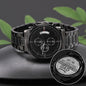 Customized Engraved Black Chronograph Watch