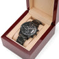 Customized Engraved Black Chronograph Watch