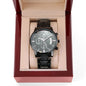 Customized Engraved Black Chronograph Watch