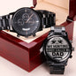 Customized Engraved Black Chronograph Watch