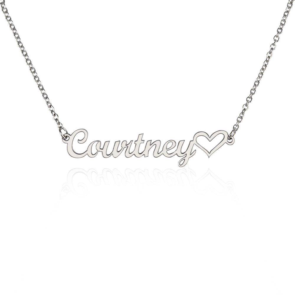 Name Necklace with a Heart Icon