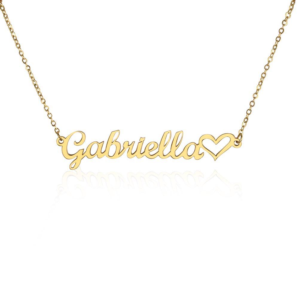 Name Necklace with a Heart Icon