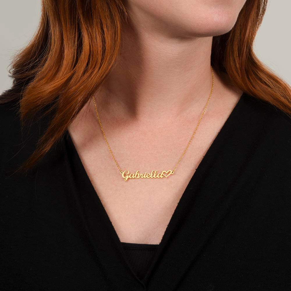 Name Necklace with a Heart Icon