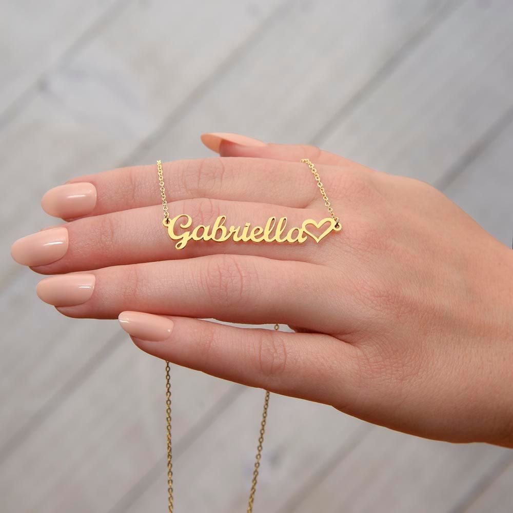 Name Necklace with a Heart Icon