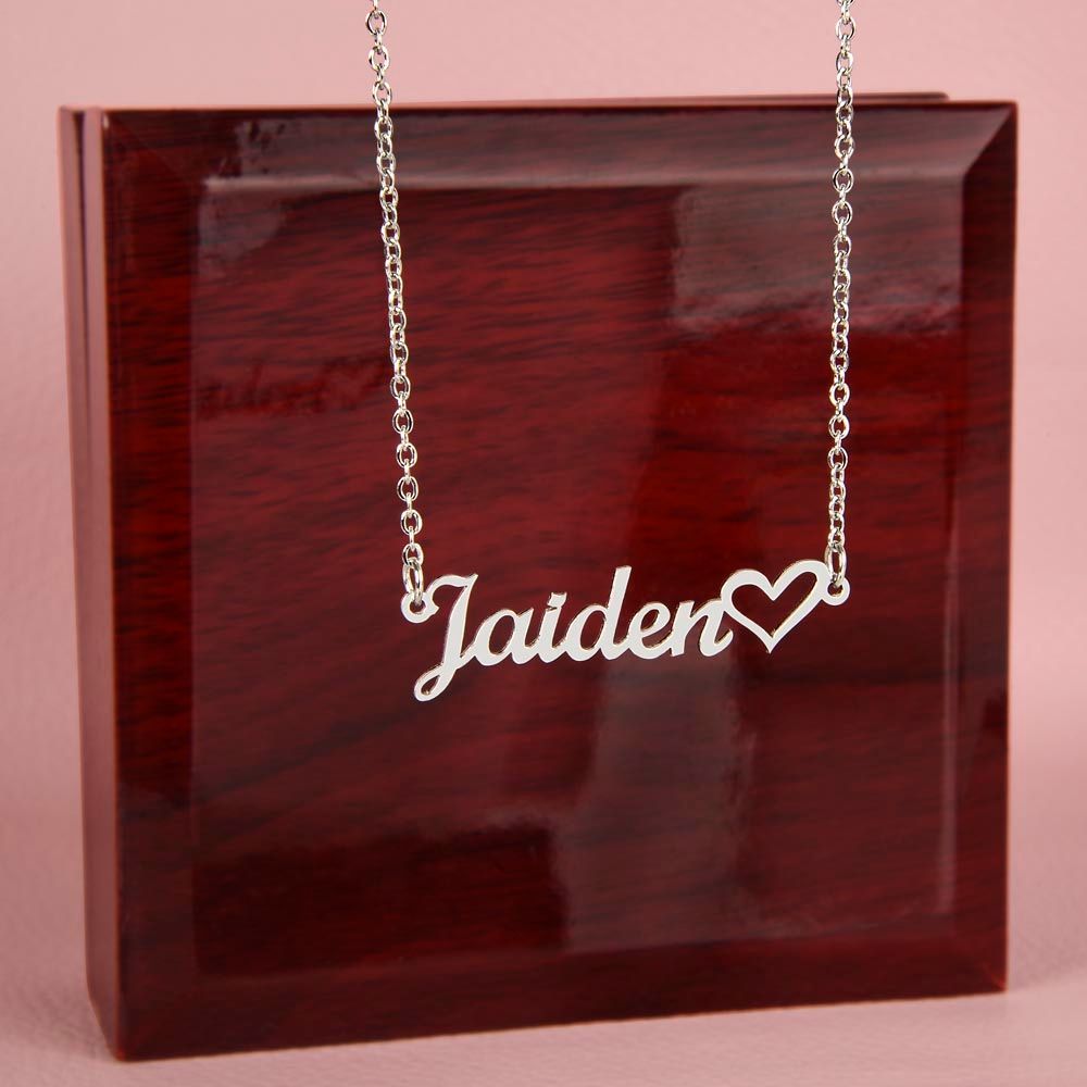 Name Necklace with a Heart Icon