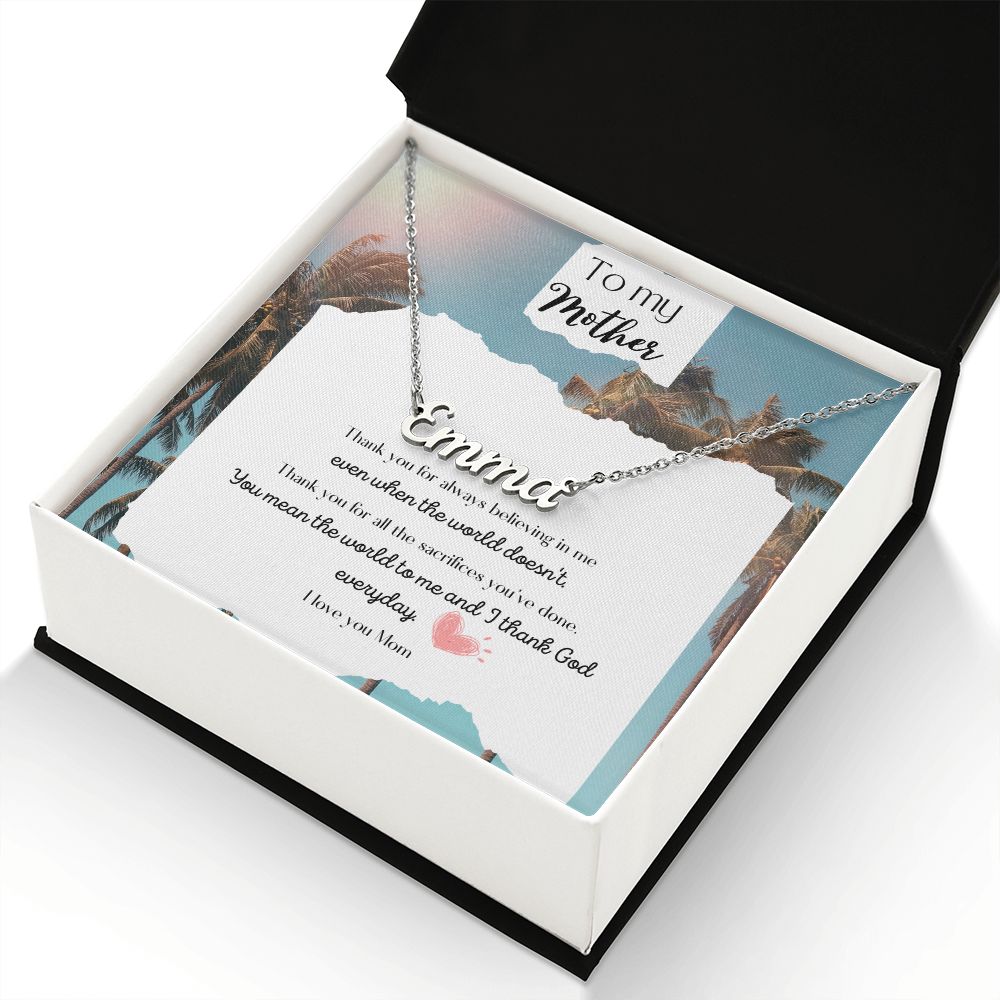 To my Mother custom beautiful name necklace