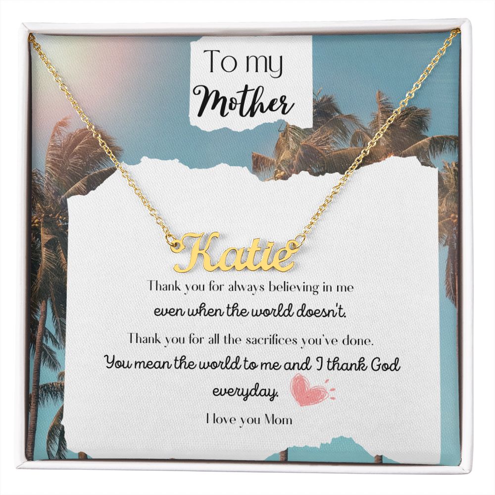 To my Mother custom beautiful name necklace