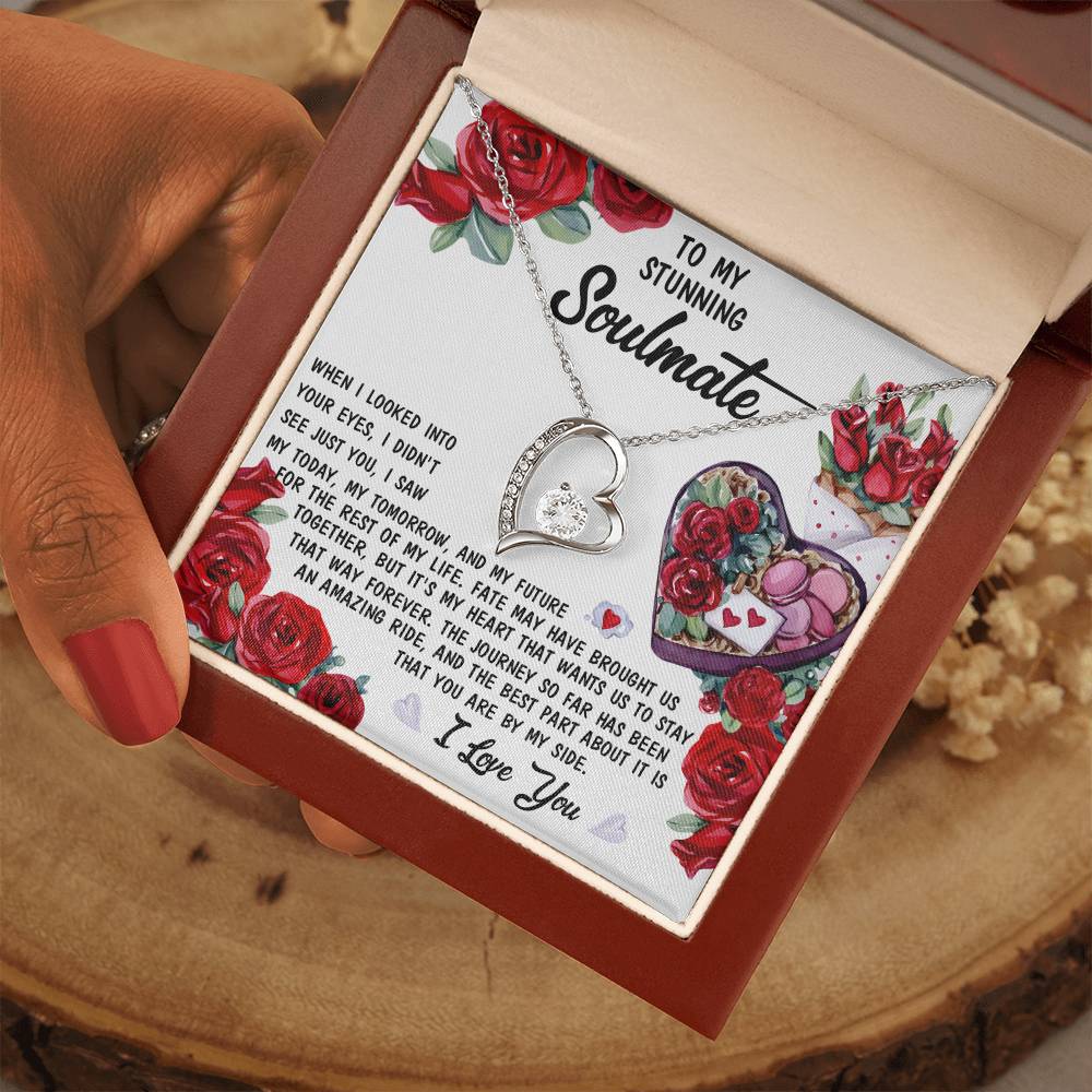 To My Stunning Soulmate Forever Love Necklace with Message card