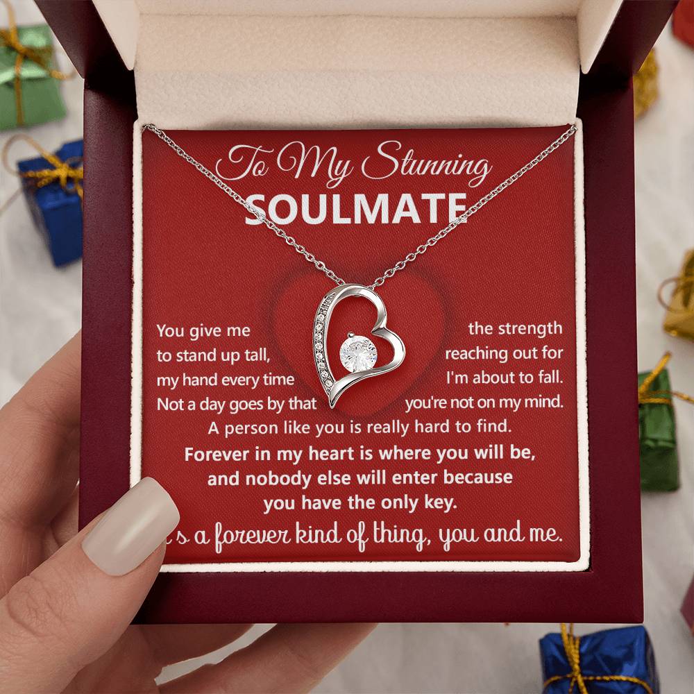 To My Stunning Soulmate Message Card with Necklace Gift Box