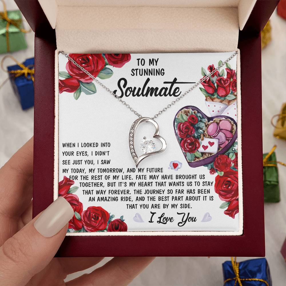 To My Stunning Soulmate Forever Love Necklace with Message card