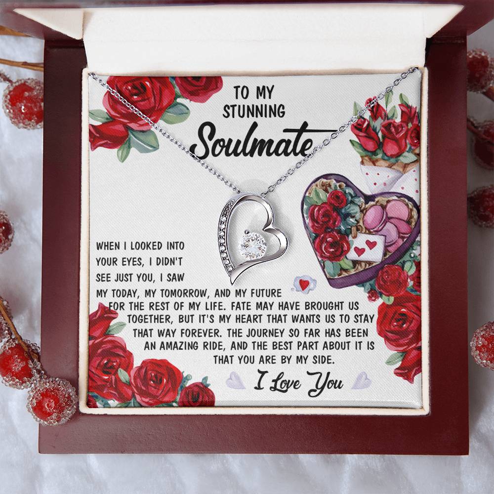 To My Stunning Soulmate Forever Love Necklace with Message card