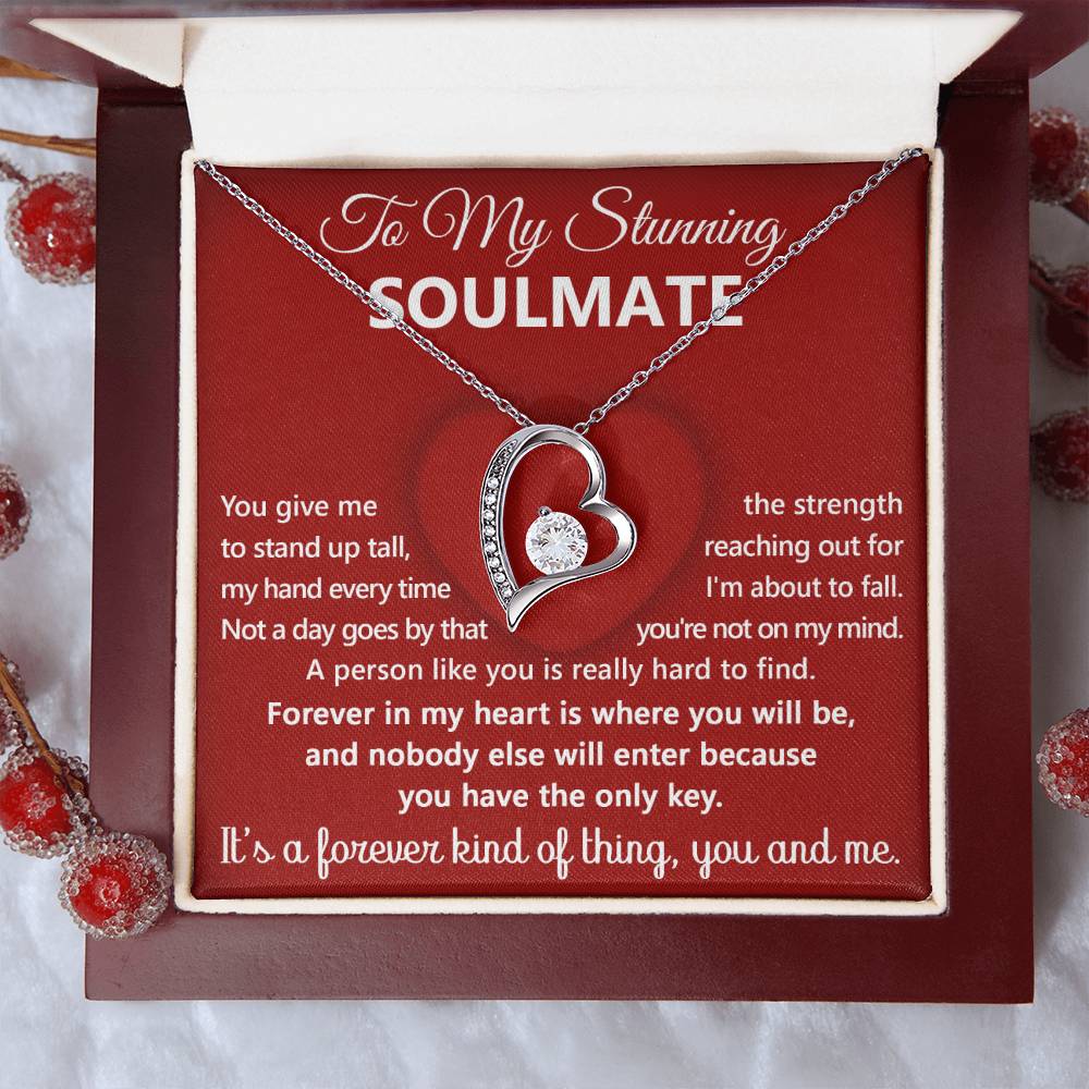 To My Stunning Soulmate Message Card with Necklace Gift Box