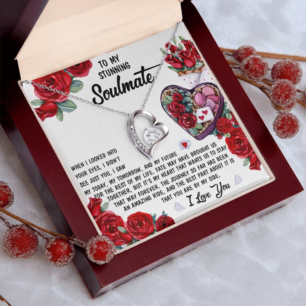 To My Stunning Soulmate Forever Love Necklace with Message card