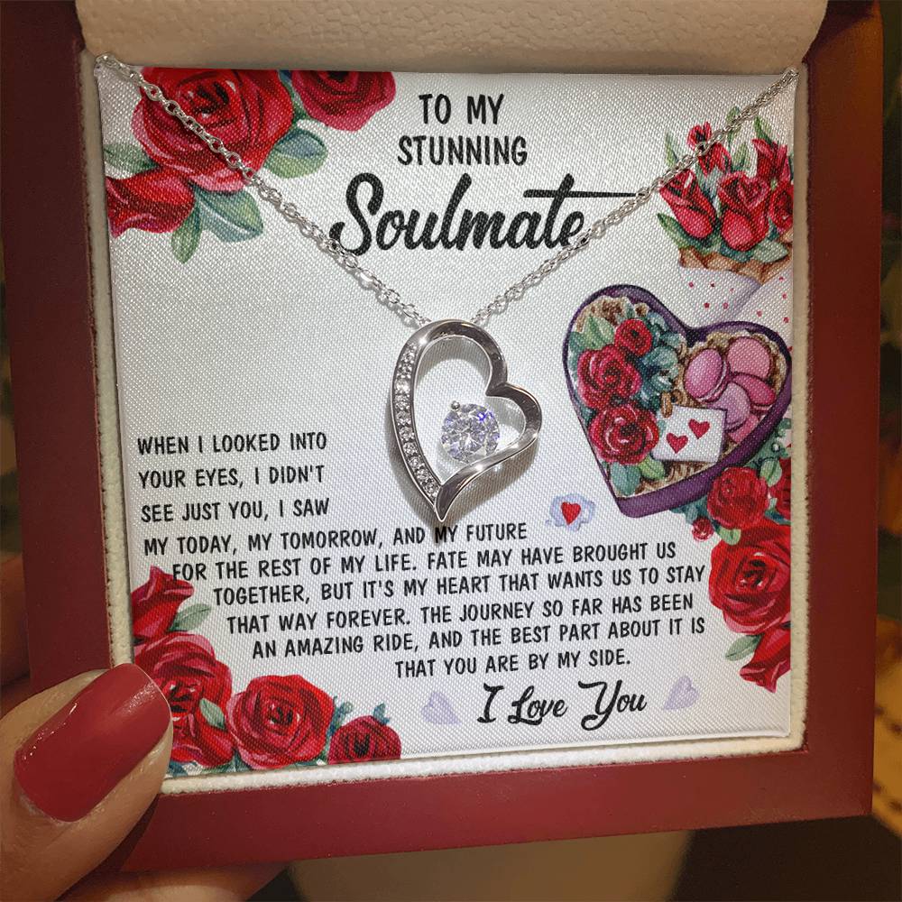 To My Stunning Soulmate Forever Love Necklace with Message card