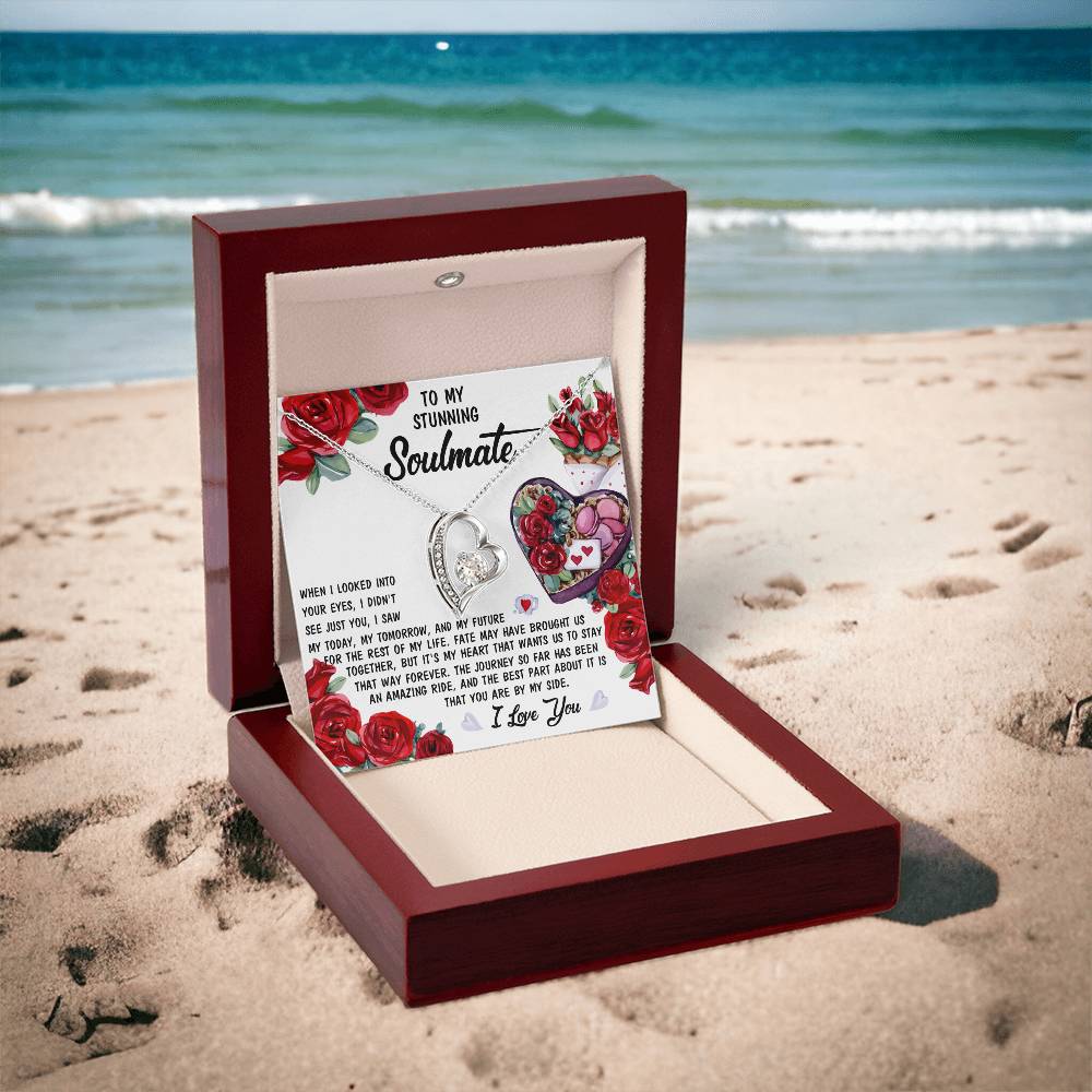 To My Stunning Soulmate Forever Love Necklace with Message card