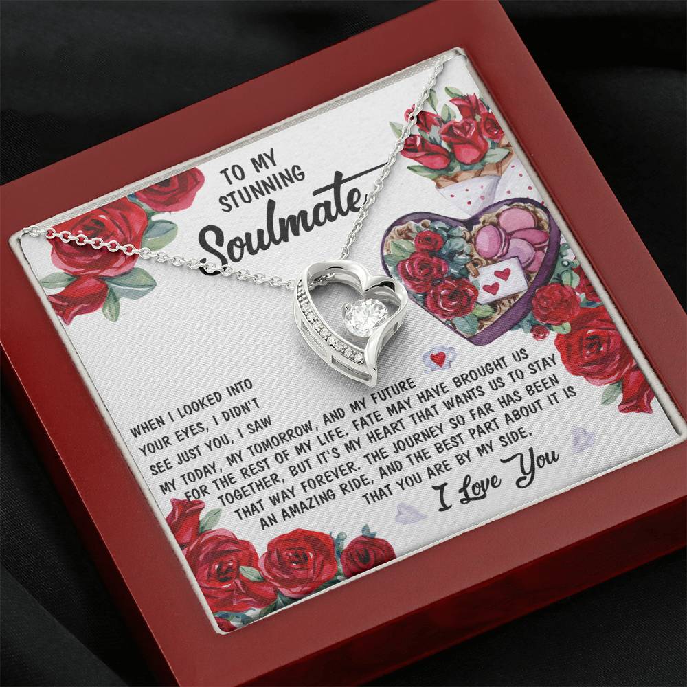 To My Stunning Soulmate Forever Love Necklace with Message card