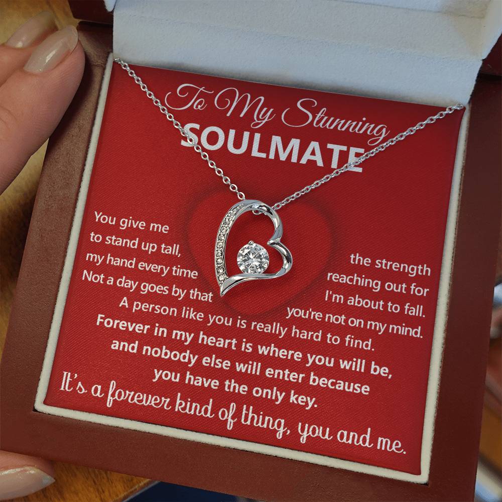 To My Stunning Soulmate Message Card with Necklace Gift Box