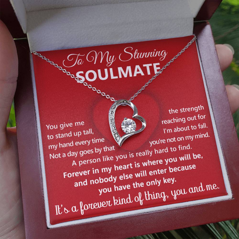 To My Stunning Soulmate Message Card with Necklace Gift Box