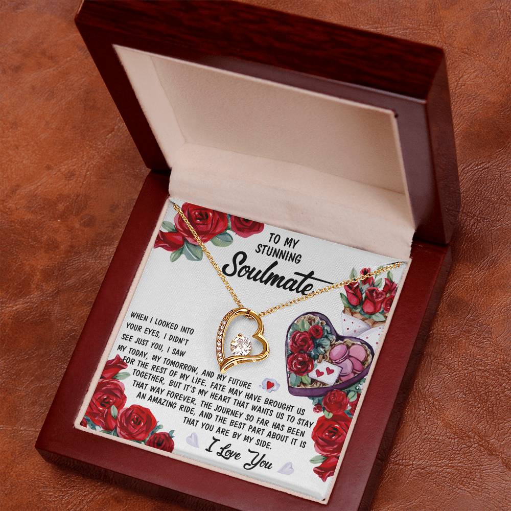 To My Stunning Soulmate Forever Love Necklace with Message card