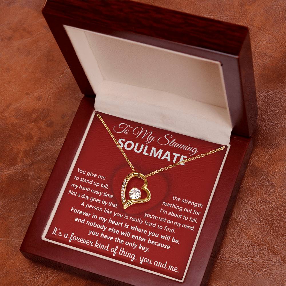 To My Stunning Soulmate Message Card with Necklace Gift Box