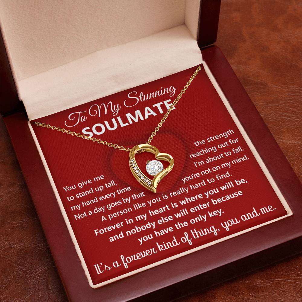 To My Stunning Soulmate Message Card with Necklace Gift Box