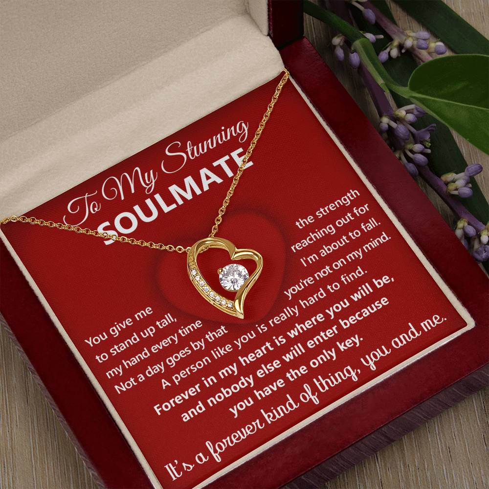 To My Stunning Soulmate Message Card with Necklace Gift Box