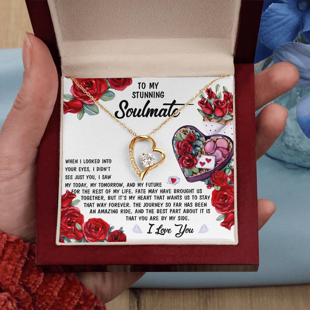 To My Stunning Soulmate Forever Love Necklace with Message card