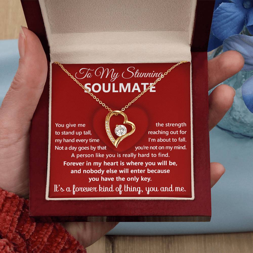 To My Stunning Soulmate Message Card with Necklace Gift Box