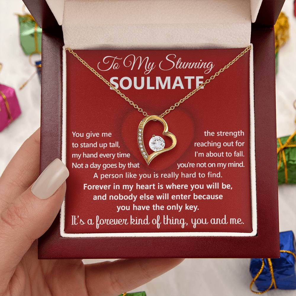 To My Stunning Soulmate Message Card with Necklace Gift Box