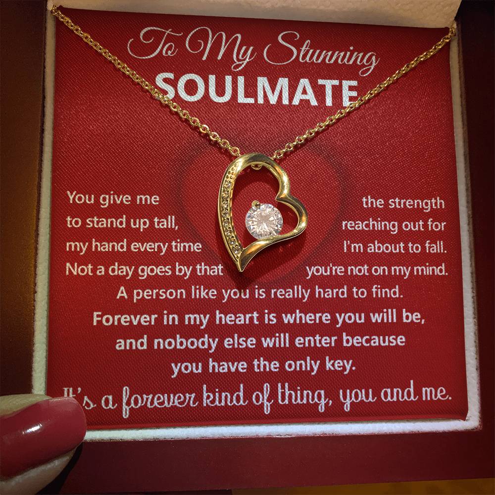To My Stunning Soulmate Message Card with Necklace Gift Box