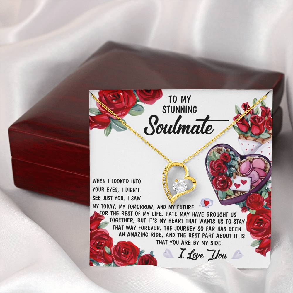 To My Stunning Soulmate Forever Love Necklace with Message card