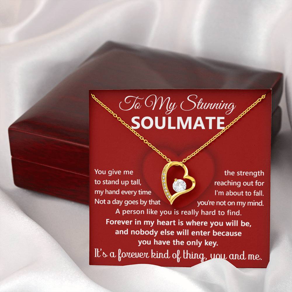 To My Stunning Soulmate Message Card with Necklace Gift Box