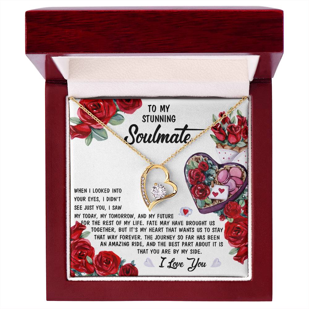 To My Stunning Soulmate Forever Love Necklace with Message card