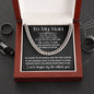 To My man I can't Imagine Life Without You - Message Card with Cuban Chain Link Necklace