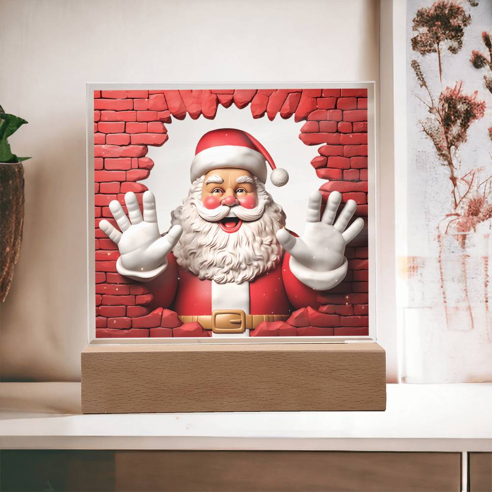 Santa Surprise Acrylic Plaque