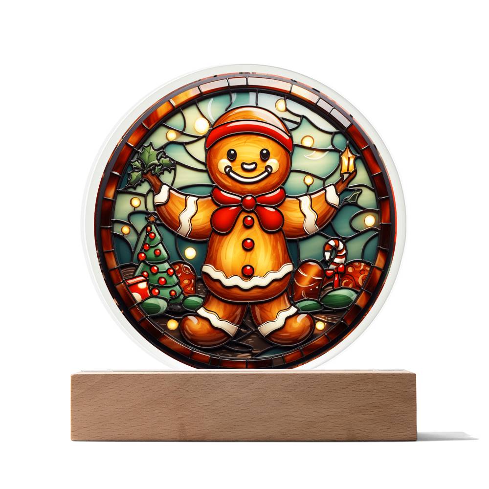 Gingerbread Acrylic Circle Plaque