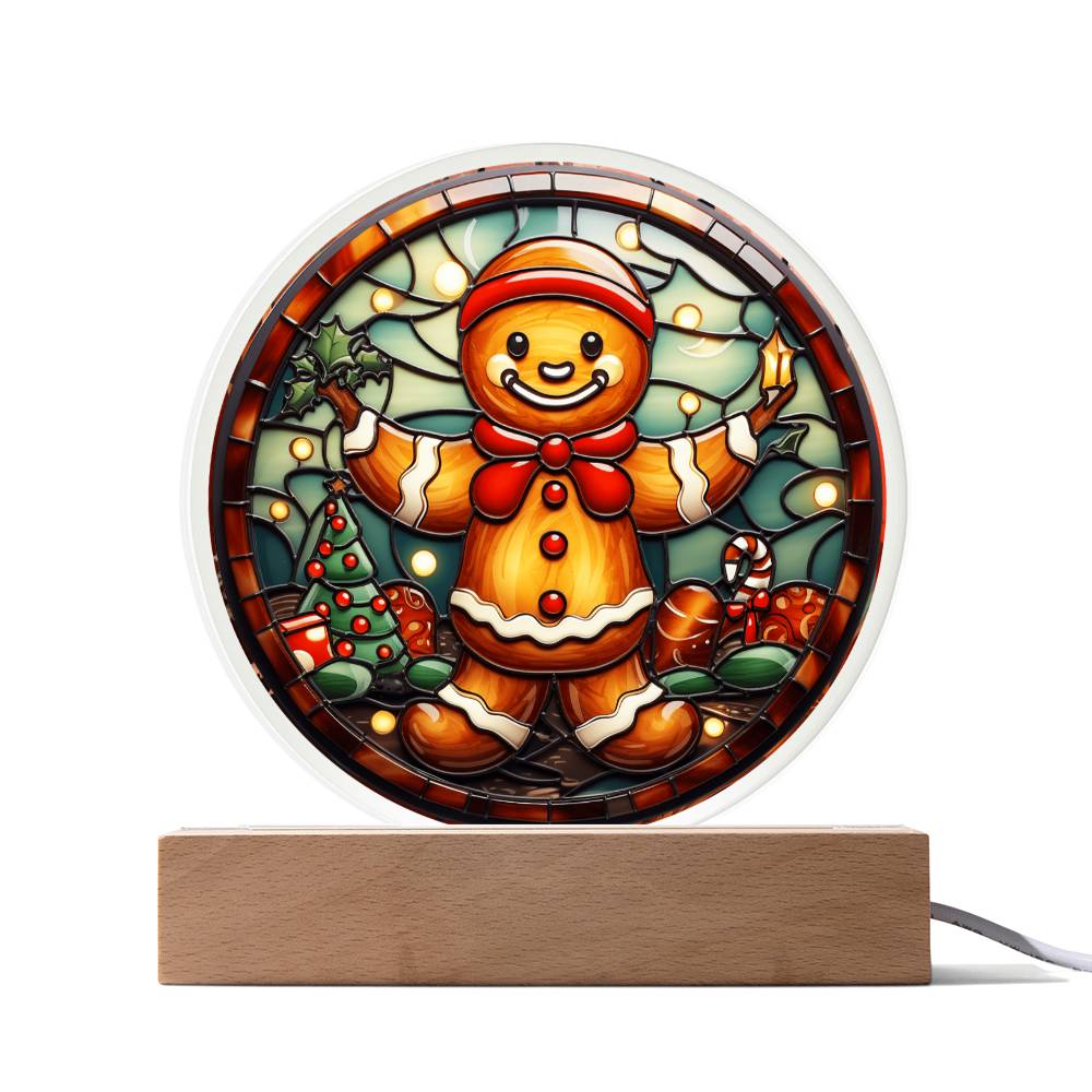 Gingerbread Acrylic Circle Plaque