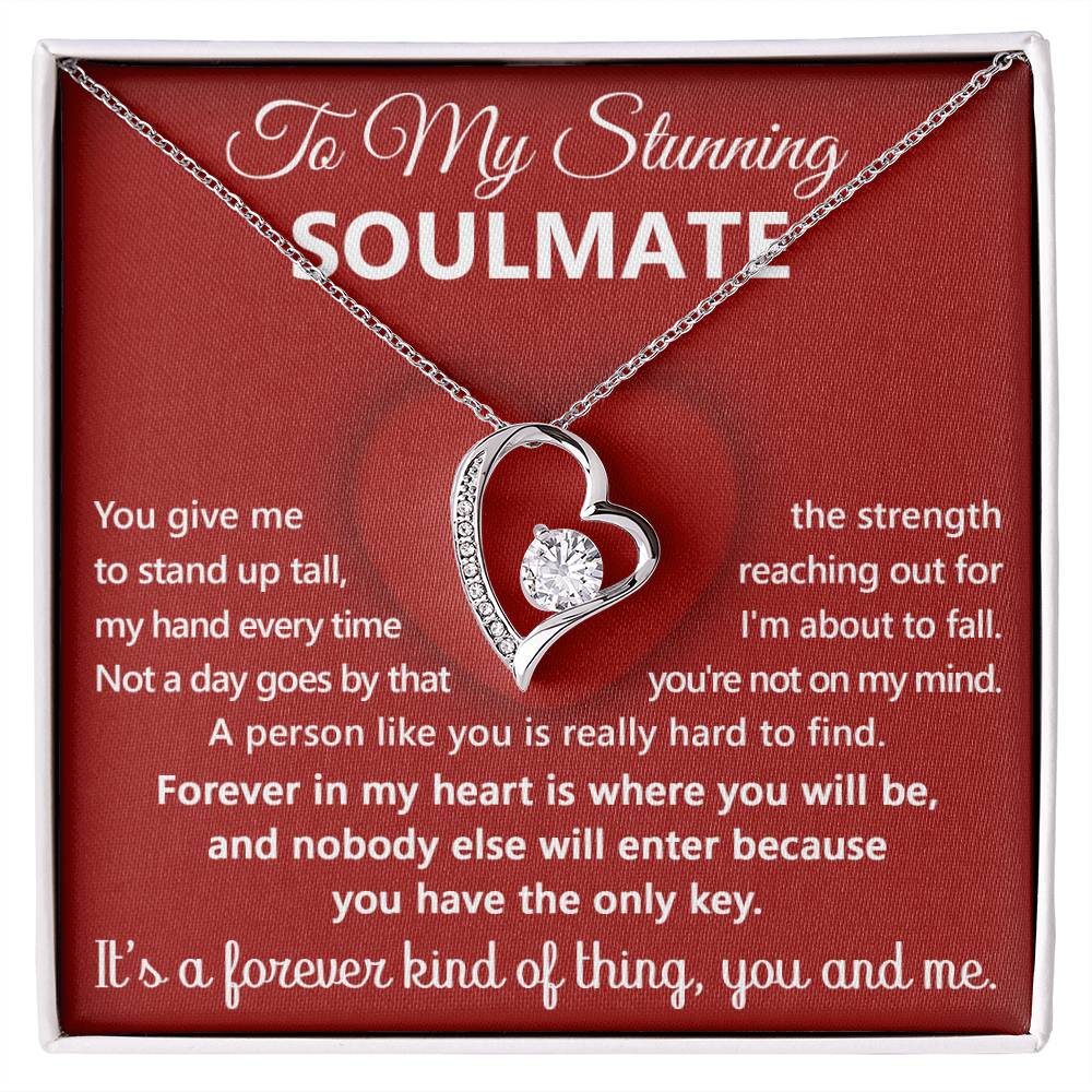 To My Stunning Soulmate Message Card with Necklace Gift Box